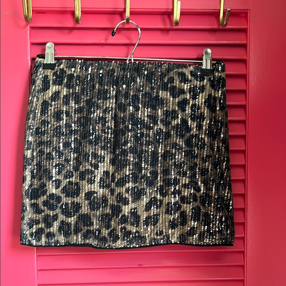 Medium size 6 SHEIN Black and Tan Sequin Mini Pencil Skirt